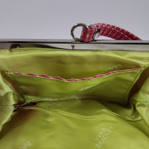 Vera Bradley Limited Edition Pink White Gingham Silk Collection Clutch Wristlet - Picture 10 of 14